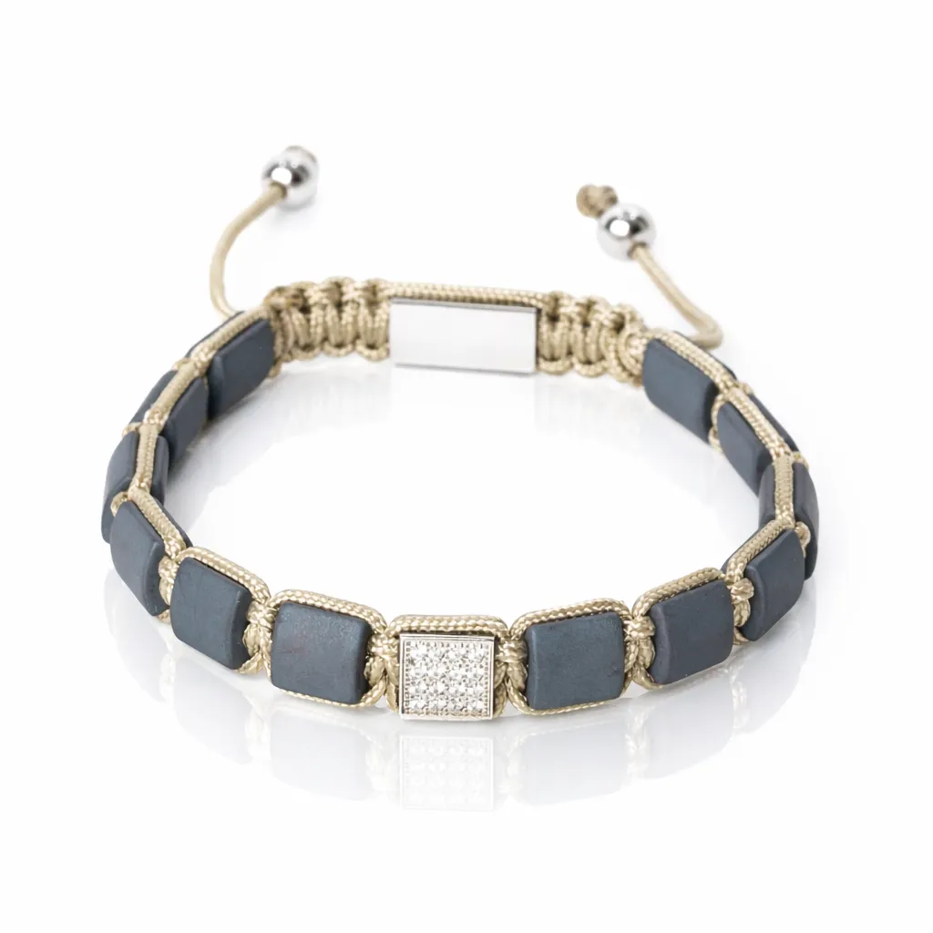 Bracelet Pierres Plates - Oeil de Tigre | Argent