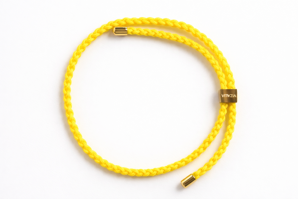 Bracelet en nylon Jaune or