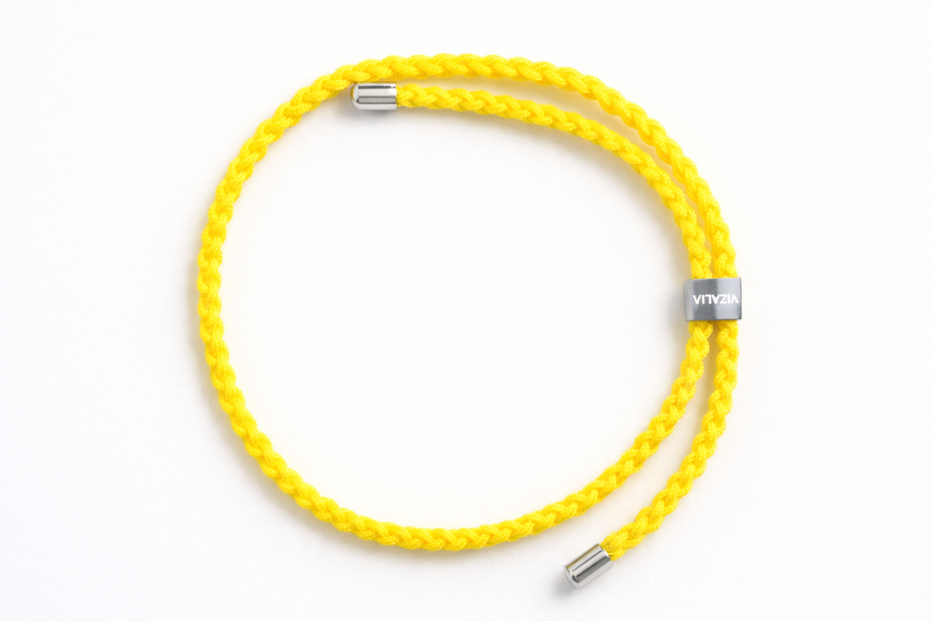 Bracelet en nylon jaune | Argent