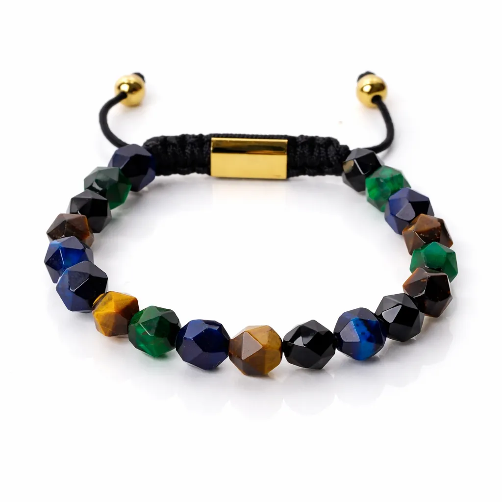 [Facettées - Multi pierres | Or] Bracelet multi-pierres naturelles à facette