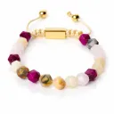 Bracelet multi-Quartz rose naturelles à facette   