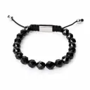 Bracelet onix noir naturelles à facette    