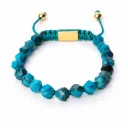 Bracelet Perles Facettées - Turquoise | Or  