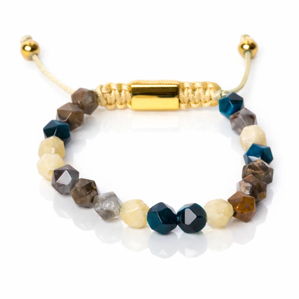 Bracelet Perles Facettées - Multi | Or