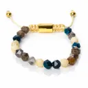 Bracelet Agate bleue naturelles à facette   