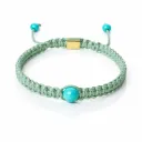 Bracelet Macramé Tressé Turquoise