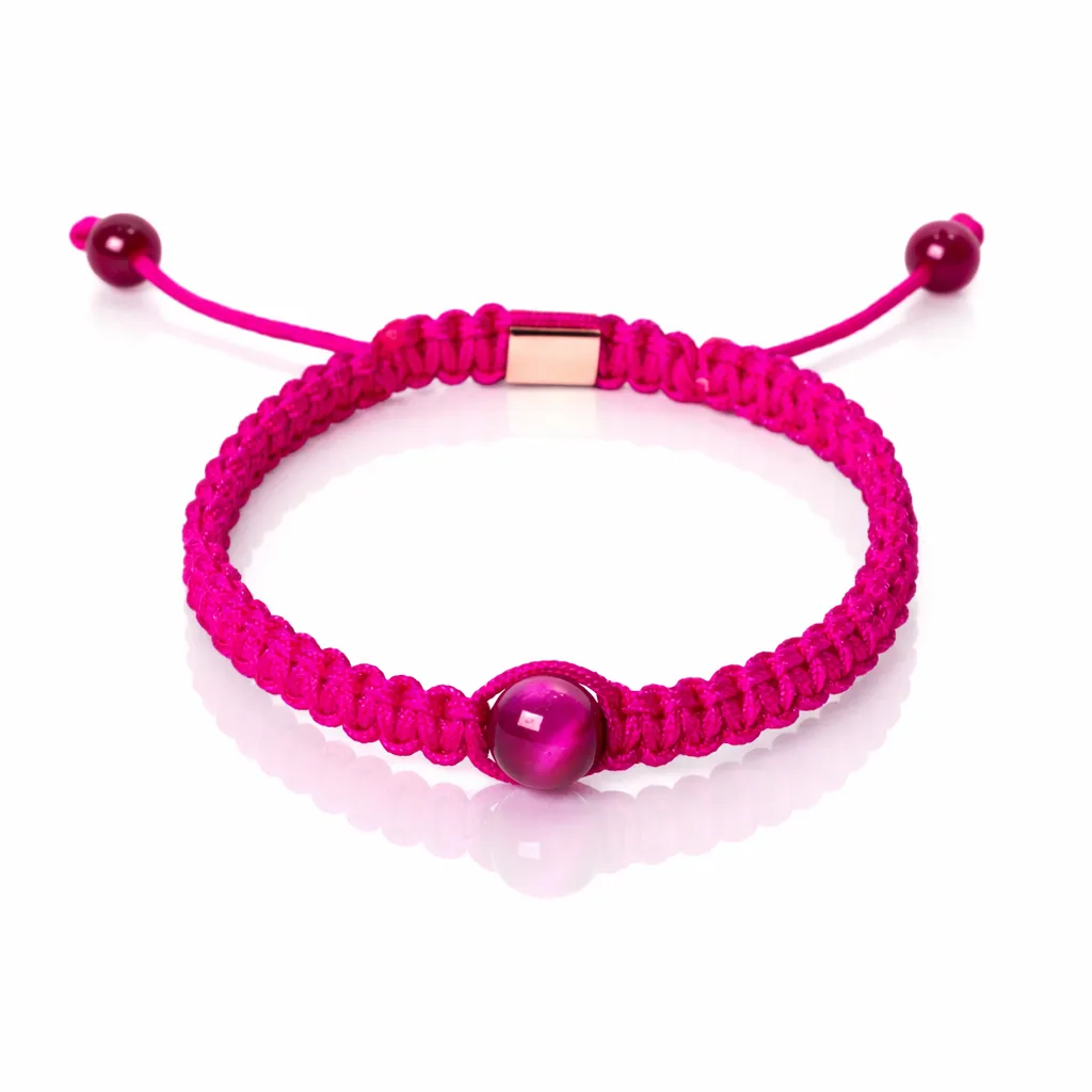 Bracelet en macramé - Rose
