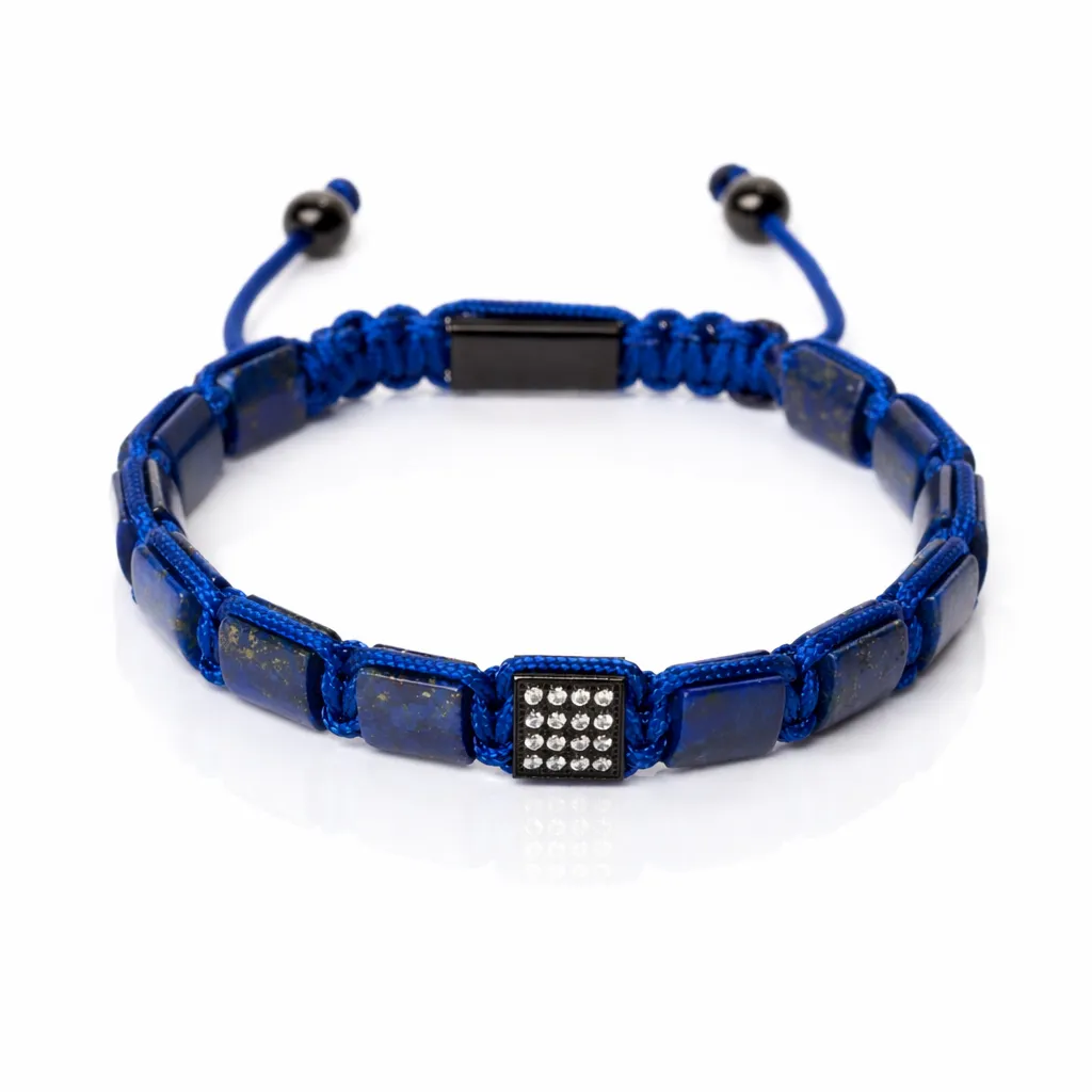[pierre plate - Lapis lazuli | Argent] Bracelet pierre plate - Lapis lazuli | Argent