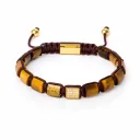 Bracelet Pierres Plates - Oeil de Tigre | Or