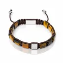 Bracelet Pierres Plates - Oeil de Tigre | Argent